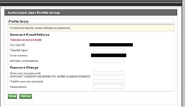 Authorized User Screen 2