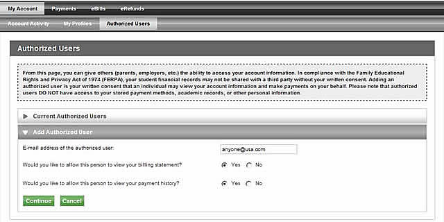Allow another person access to your account