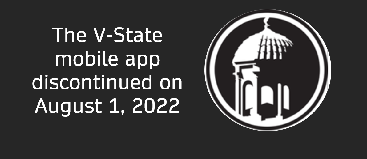 Text: VState Mobile App discontinued