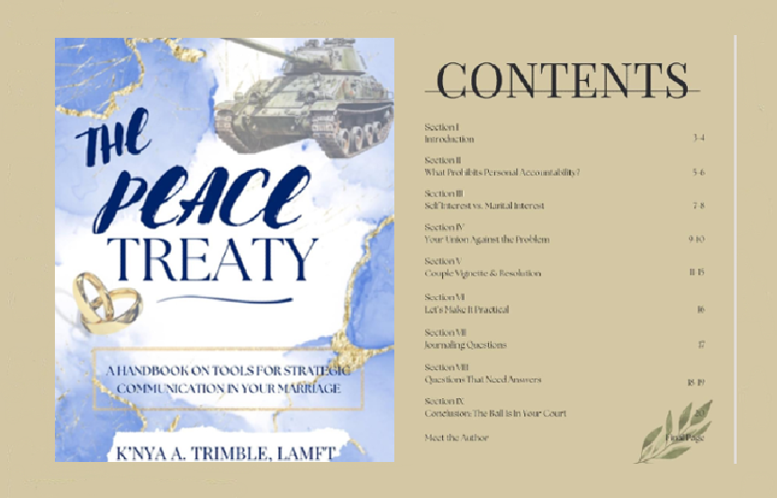 VSU MFT Program Alum, K'Nya A. Trimble releases her e-book "The Peace Treaty"!!