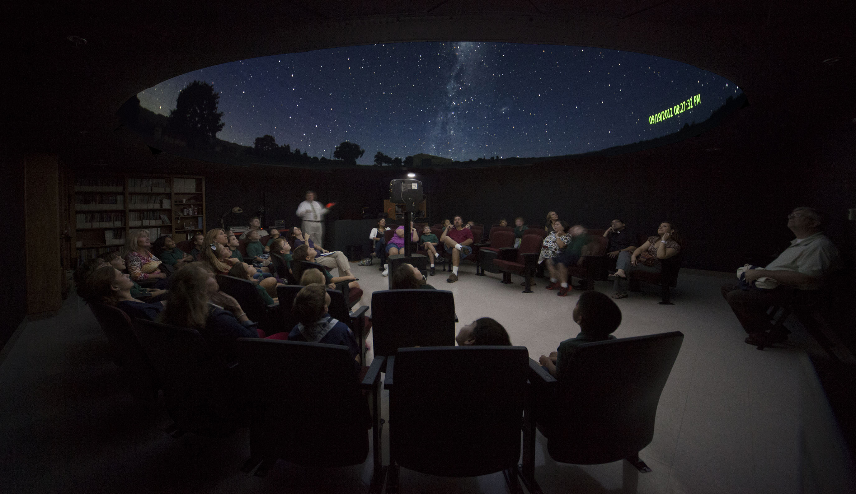 Dr. Kenneth Rumstay presents a program in the planetarium.