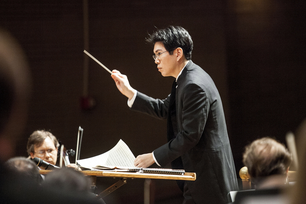 Music Director Howard Hsu conducts the Valdosta Symphony Orchestra