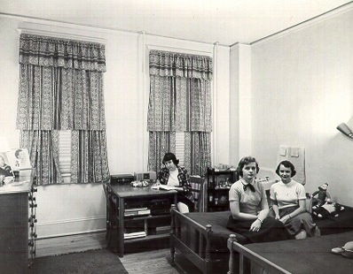 Students in a residence hall room