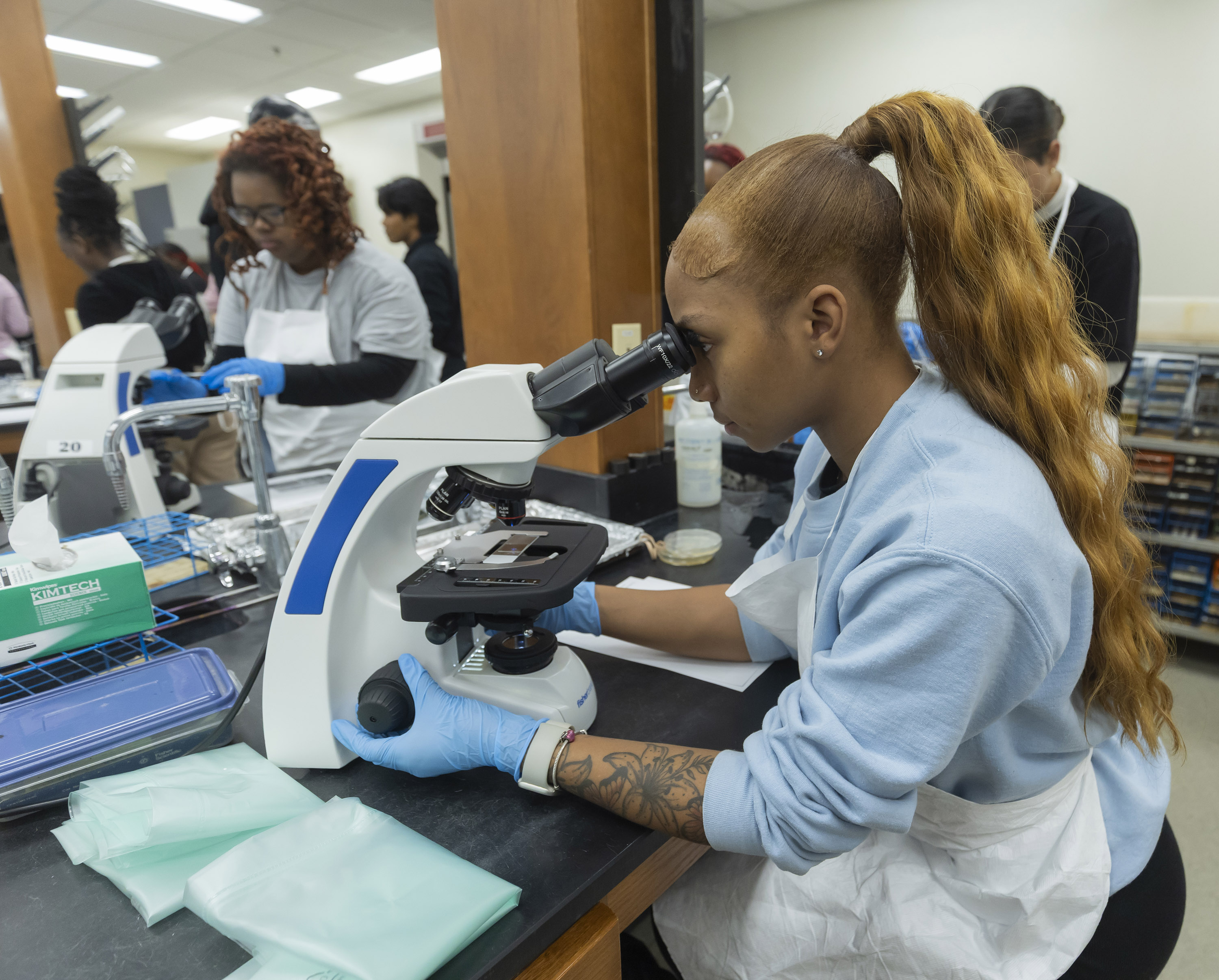 students in lab