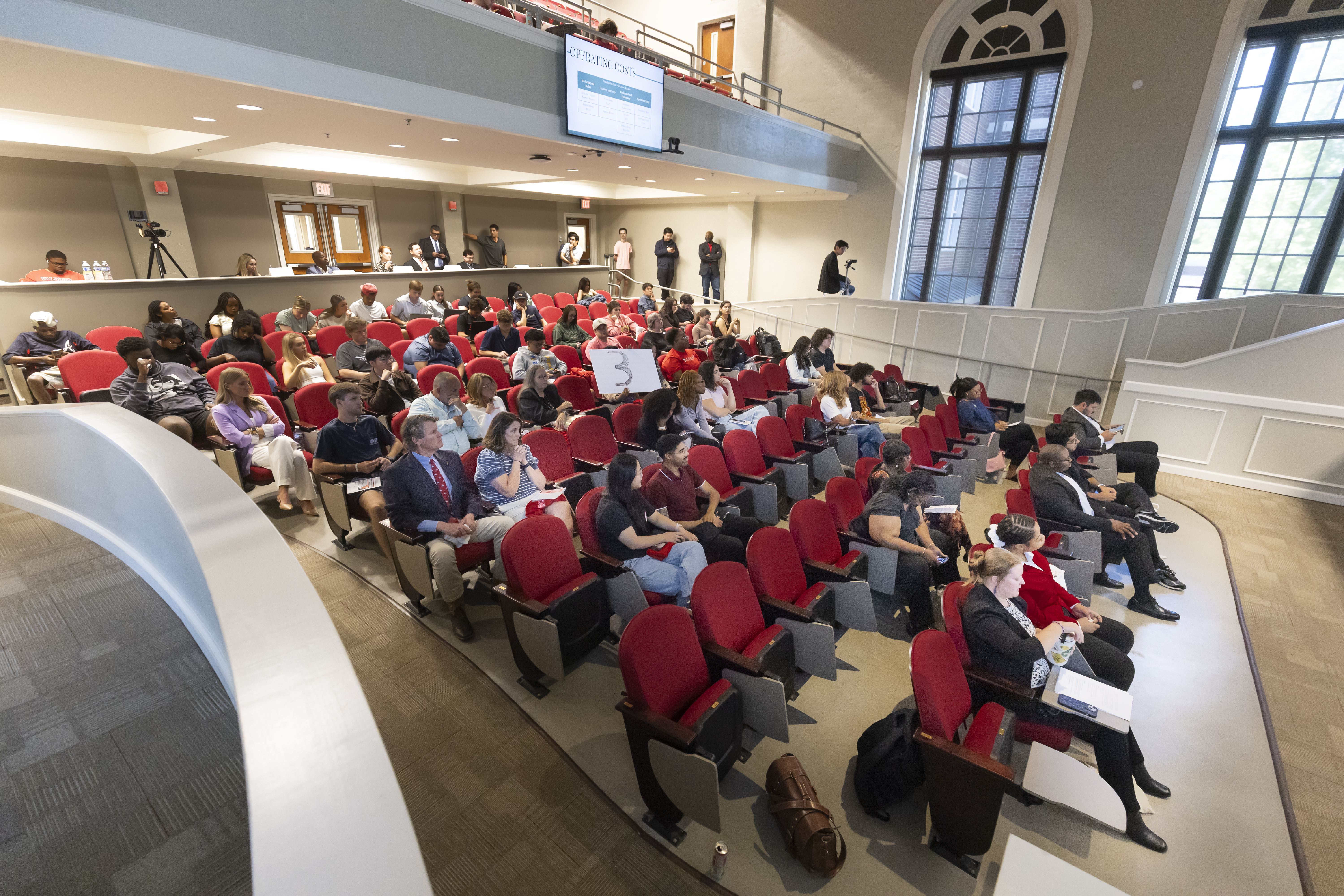Dozens turned out to watch the Final Pitch Competition during the 2026 JDL Blazer Business Plan Competition. 