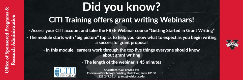 CITI Training Offers Grant Writing Webinars!
