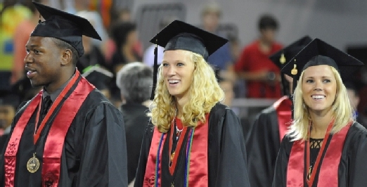 Students in line at commencement