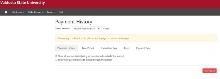 View Payment history