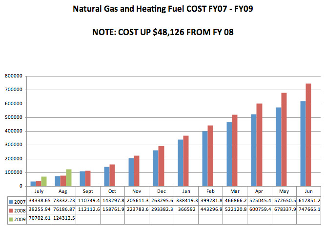 natural gas and heating fuel usage