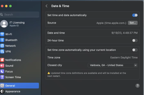 MacOS Date and Time Tab Example