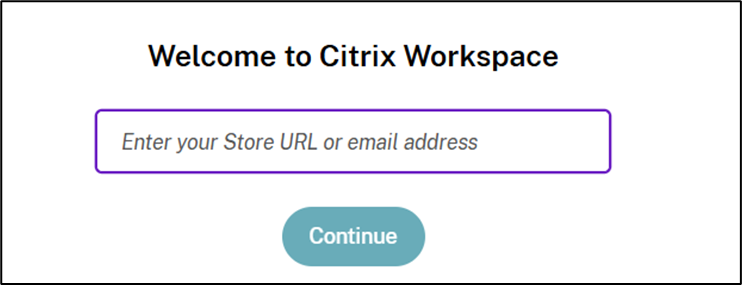 Citrix welcome screen