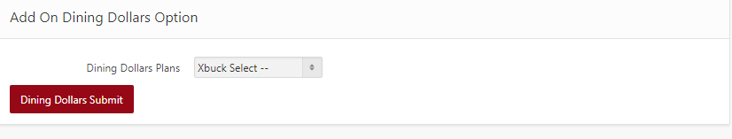Students having the ability to option to pick the amount of Dining Dollar he/she wants in their 1card