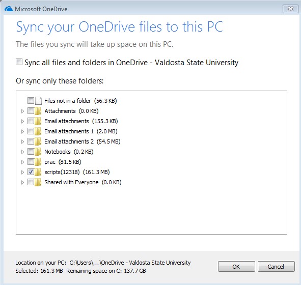 Sync your OneDrive files to this PC