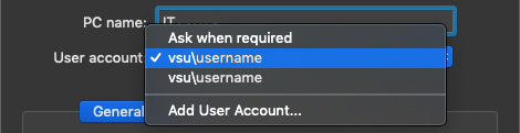 Select your username.