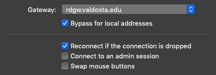 Select Bypass and Reconnect checkboxes.