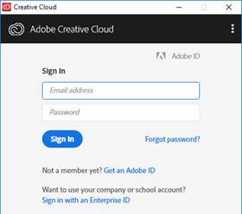 Adobe CC Sign in