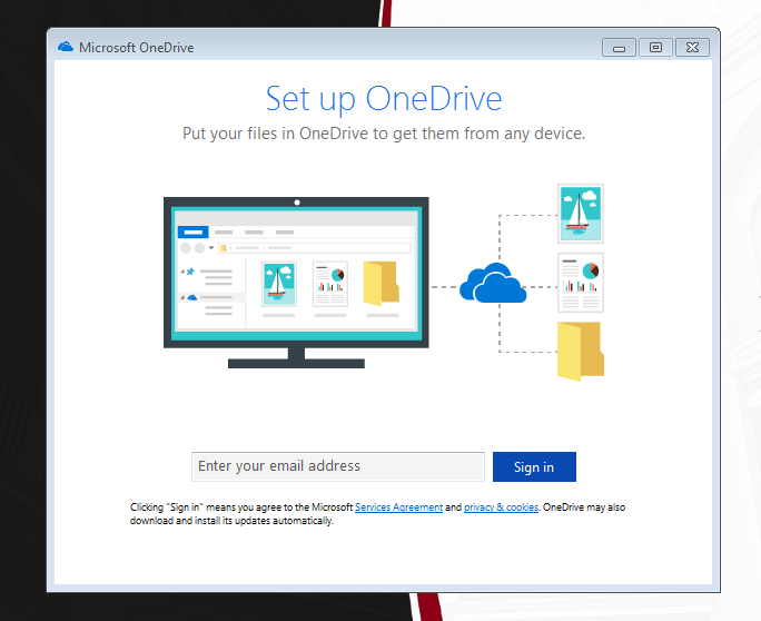 onedrive setup email