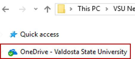 OneDrive-Valdosta State University in File Explorer list