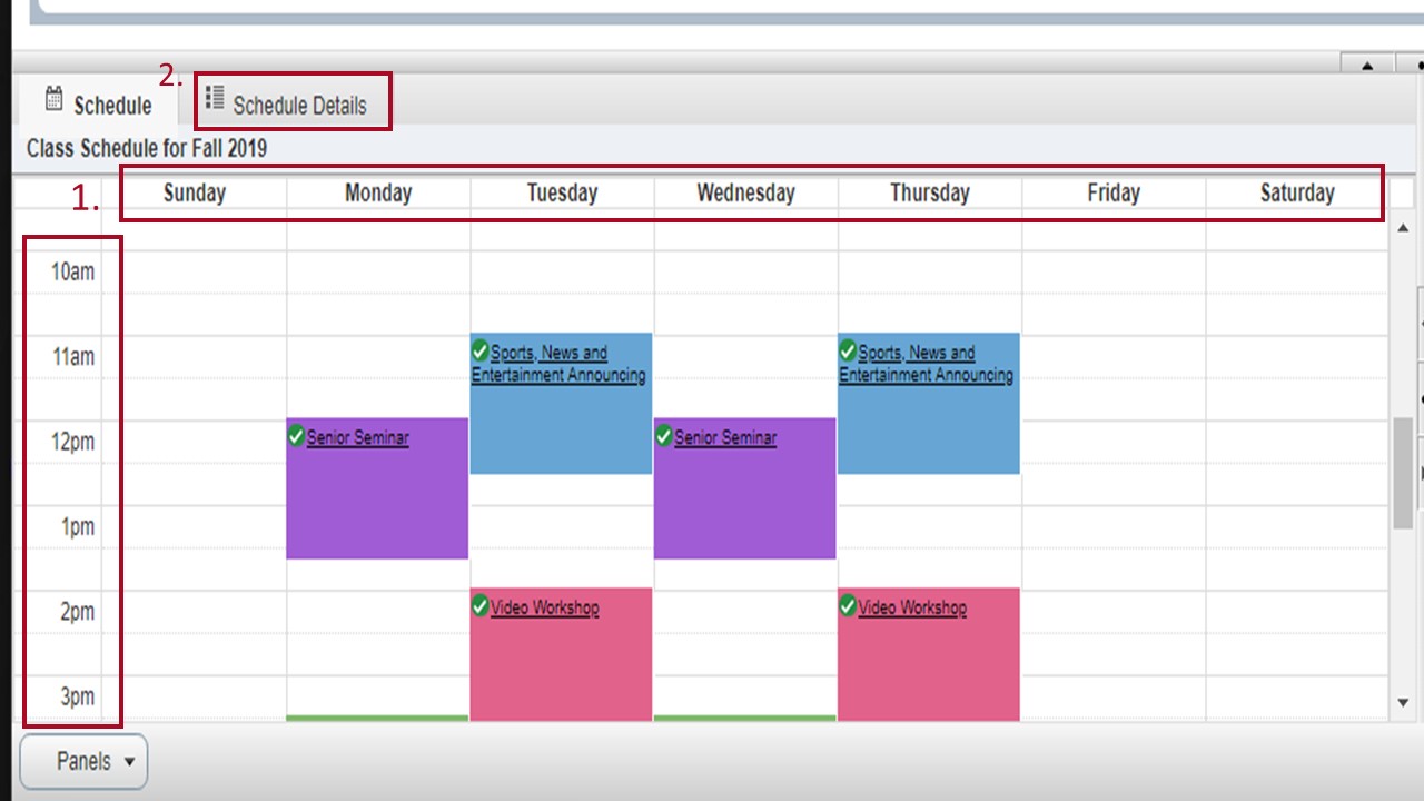 weekly schedule