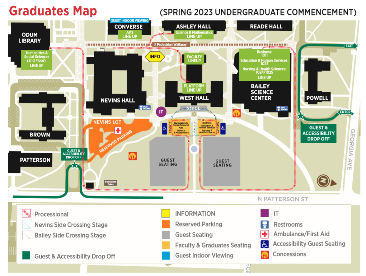 Spring 2023 Undergraduate Ceremony map