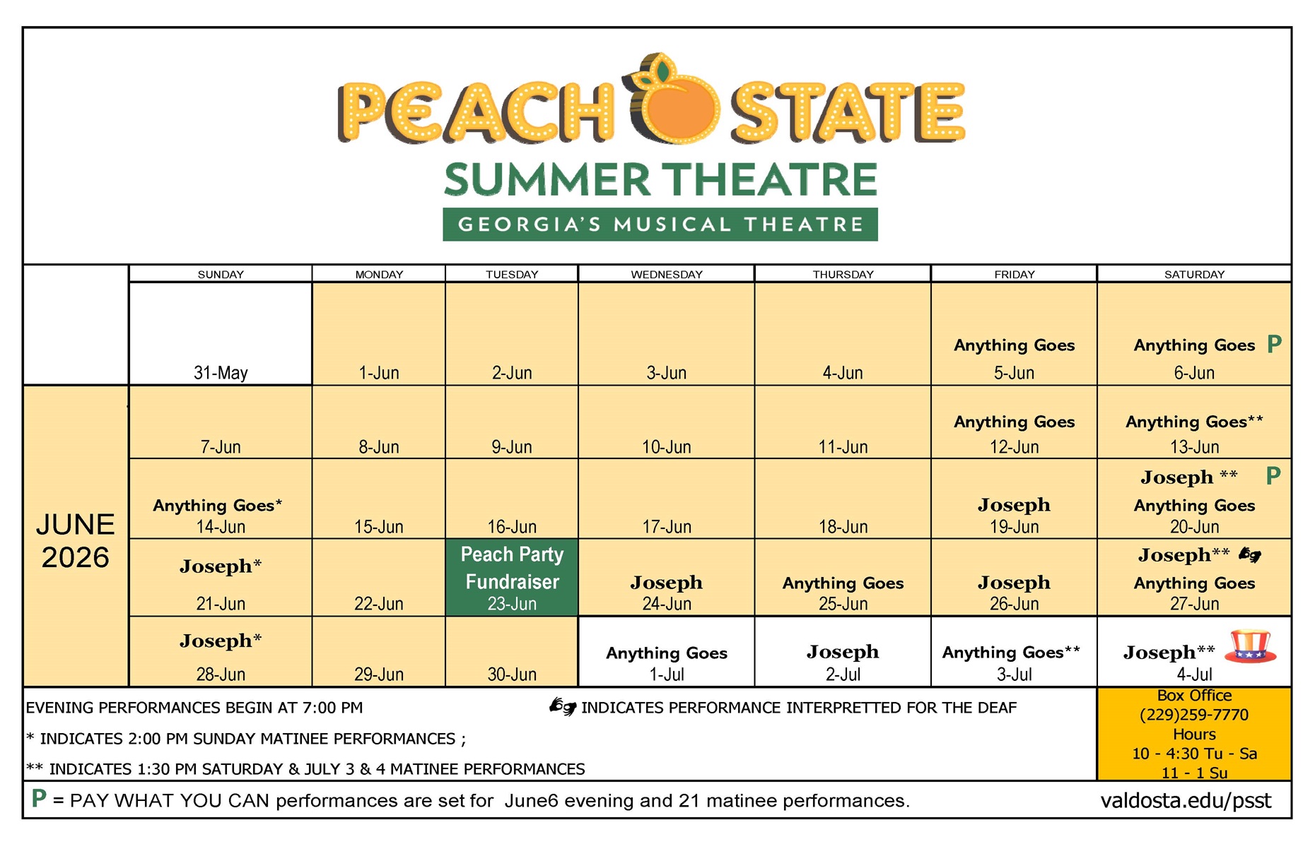 Calendar 26 June