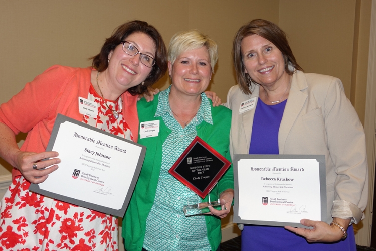 Cindy Corgan (middle) received the Support Staff Of The Year Award