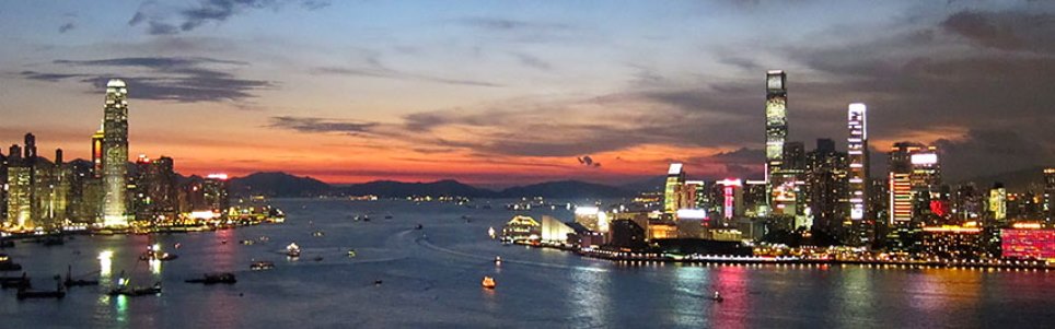 Hong Kong's Victoria Harbor at Dusk