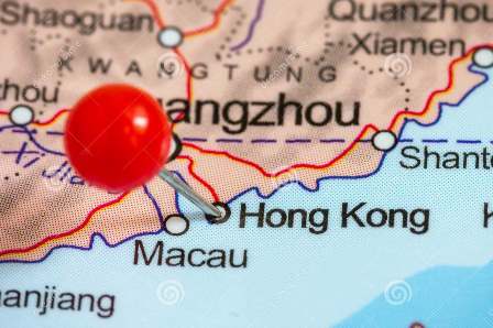 Hong Kong Map with Pin