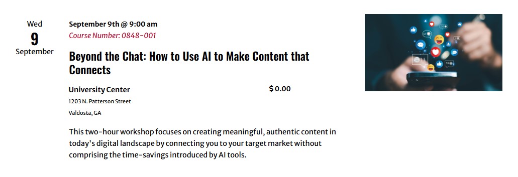 September 9 - Beyond the Chat Marketing Class