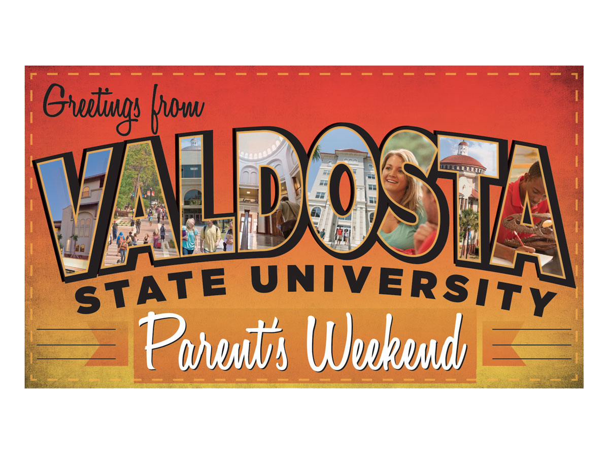 Parents Weekend Postcard - This postcard was designed by Creative Services and sent to parents promoting an upcoming Parents weekend at VSU.