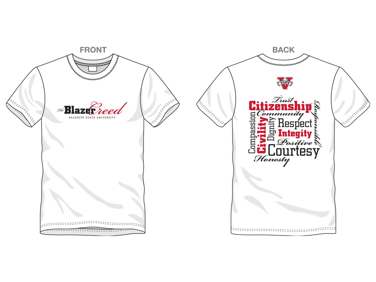 Blazer Creed T-Shirt - This shirt was designed by Creative Services and given to incoming students at Freshman Orientation.