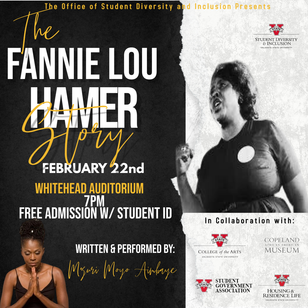 Flyer with information on Fannie Lou Hamer stage play